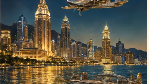 Golden Macau &mdash; lit harbour towers and gold reflections at night